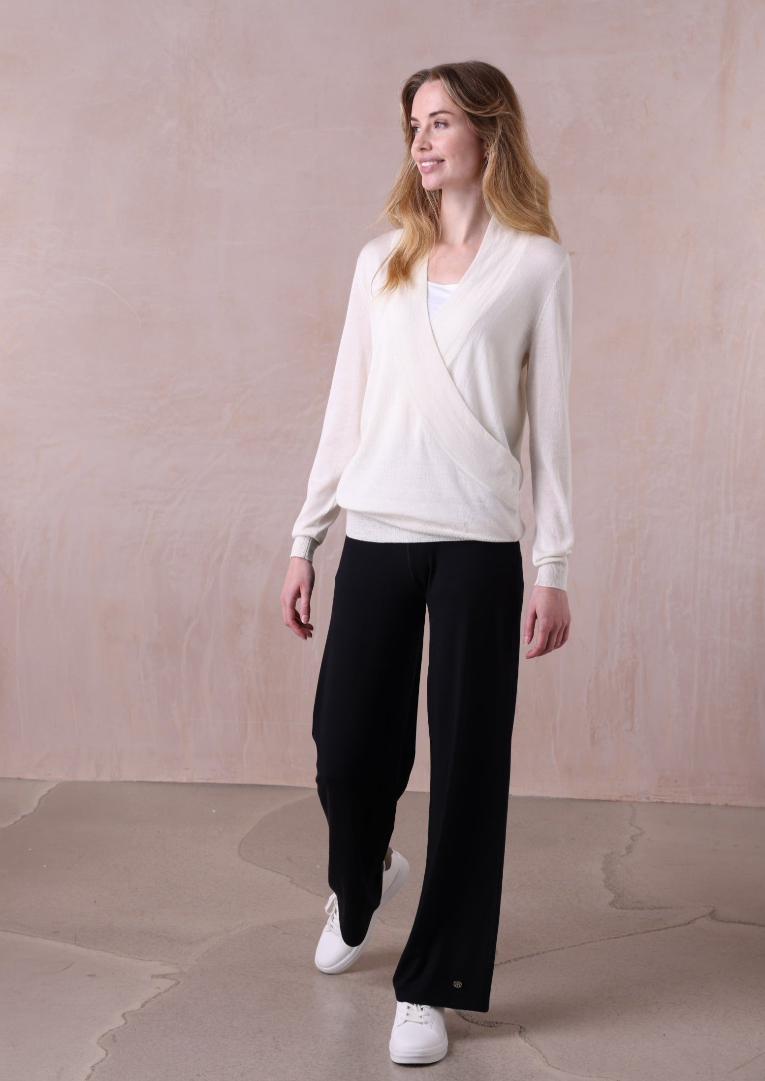 Pippa Crossover Sweater | Cashmere Silk Top | Belinda Robertson