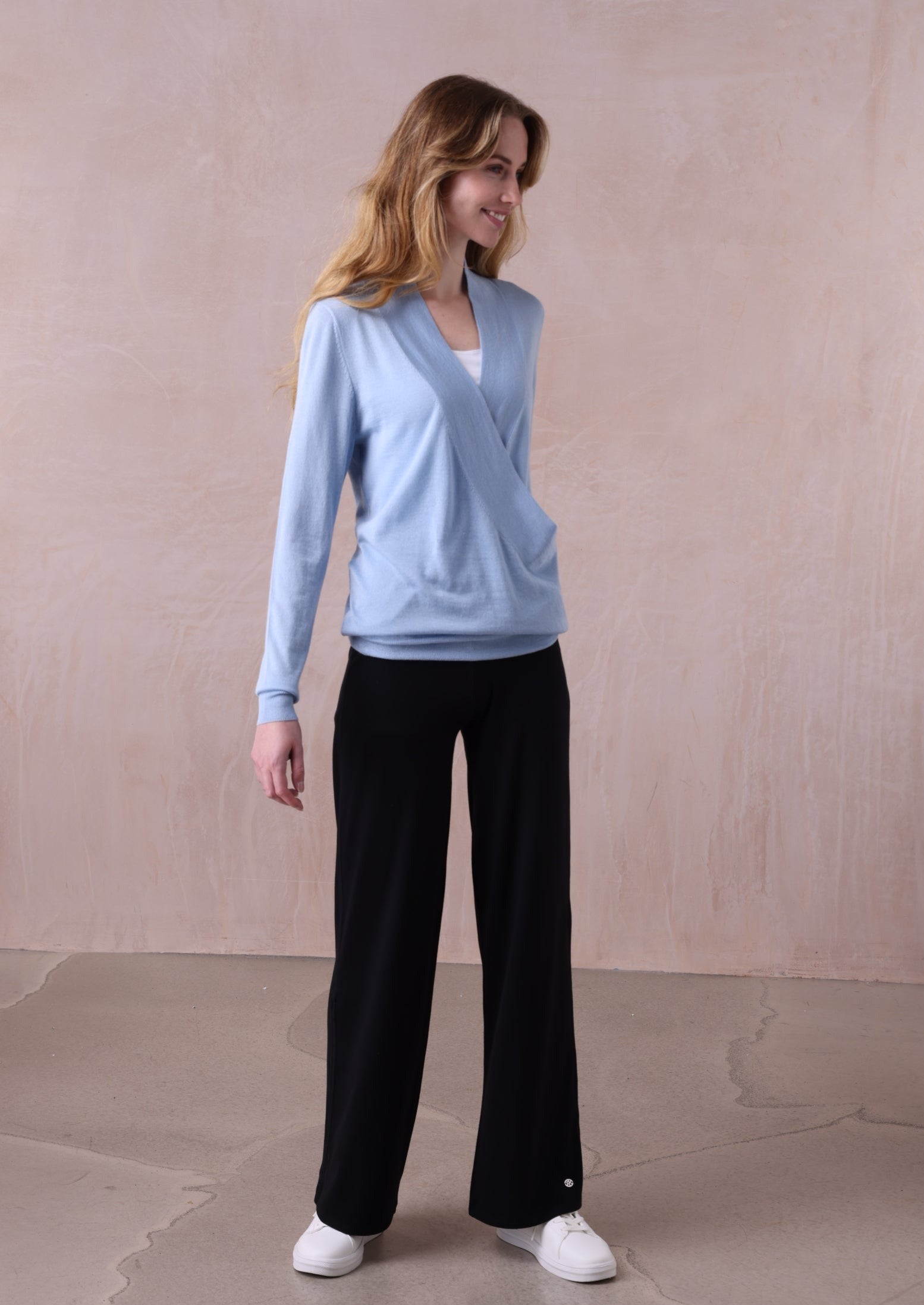 Pippa Crossover Sweater | Cashmere Silk Top | Belinda Robertson