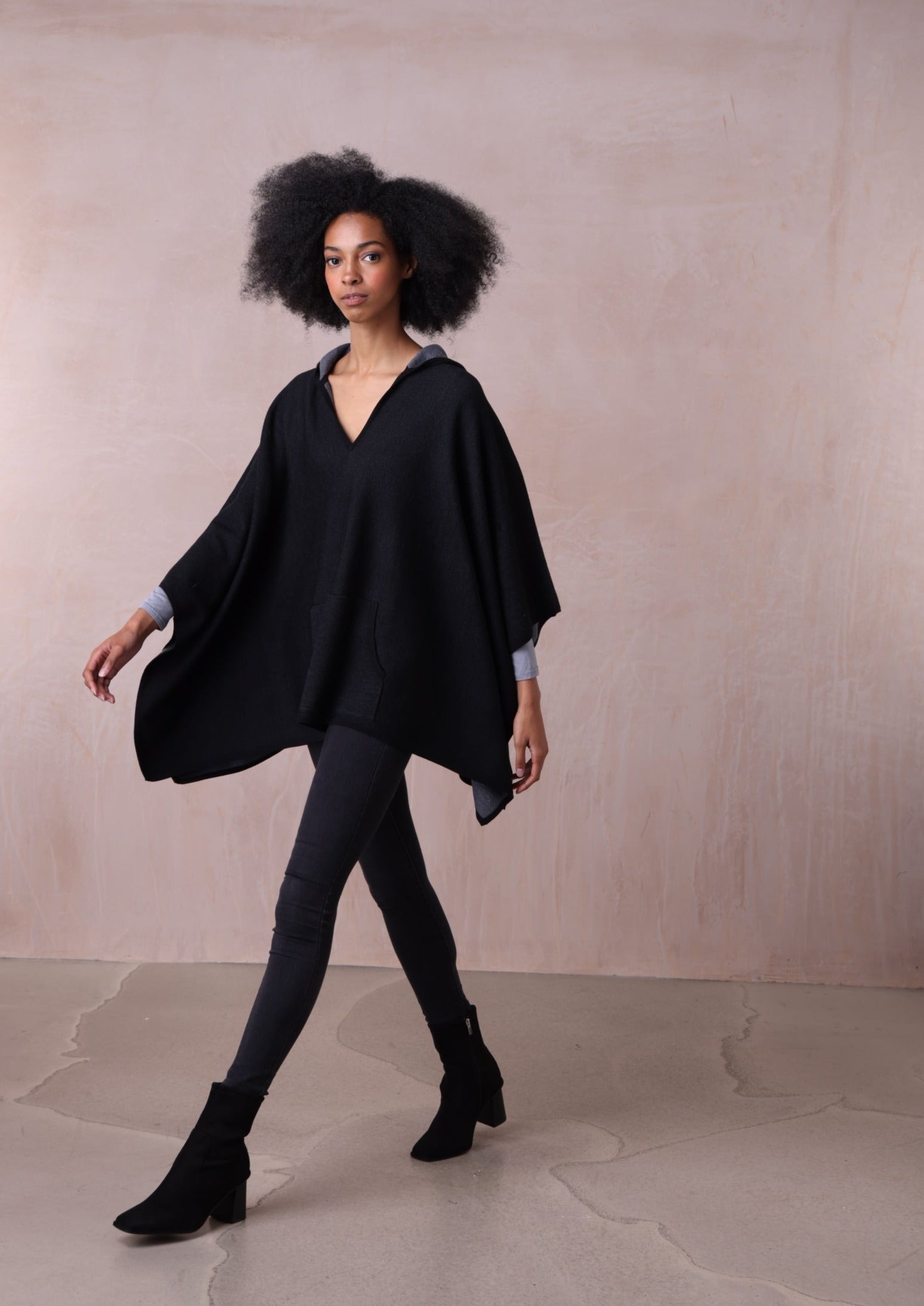 Adele Hooded Cape | Merino Sweater | 100% Merino Wool