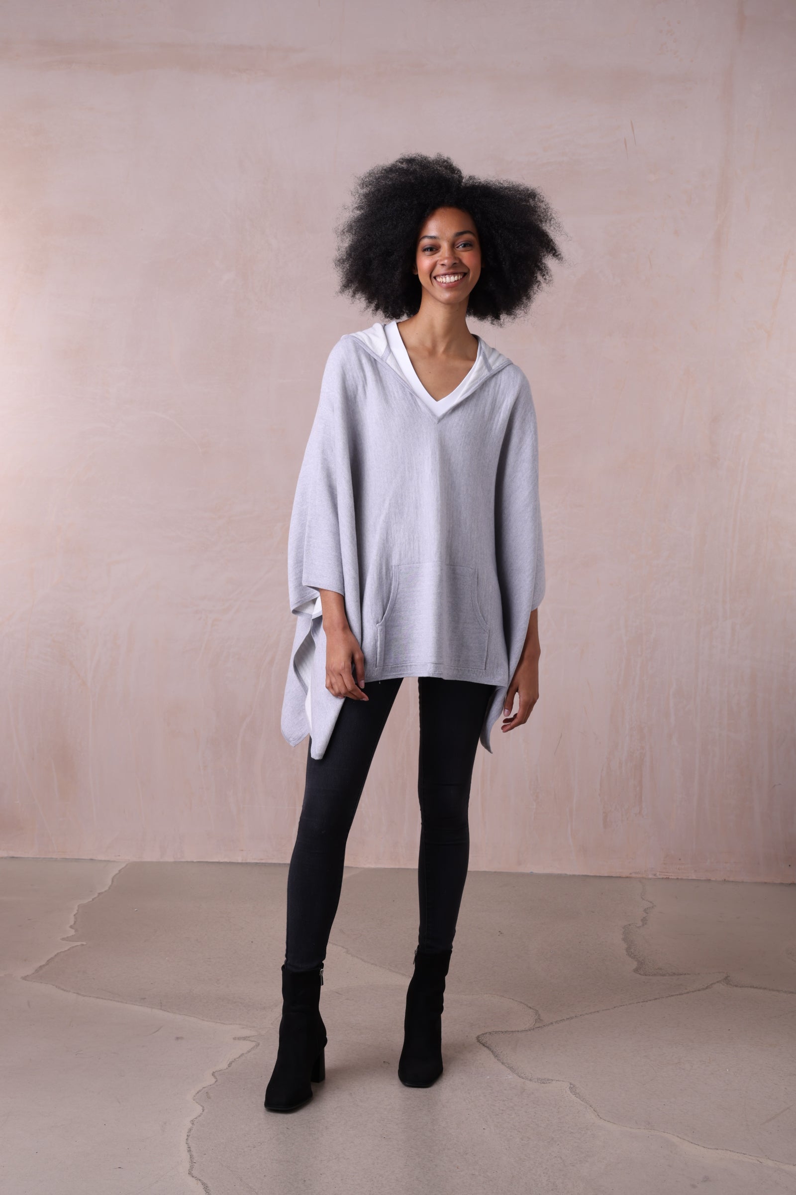 Adele Hooded Cape | Merino Sweater | 100% Merino Wool