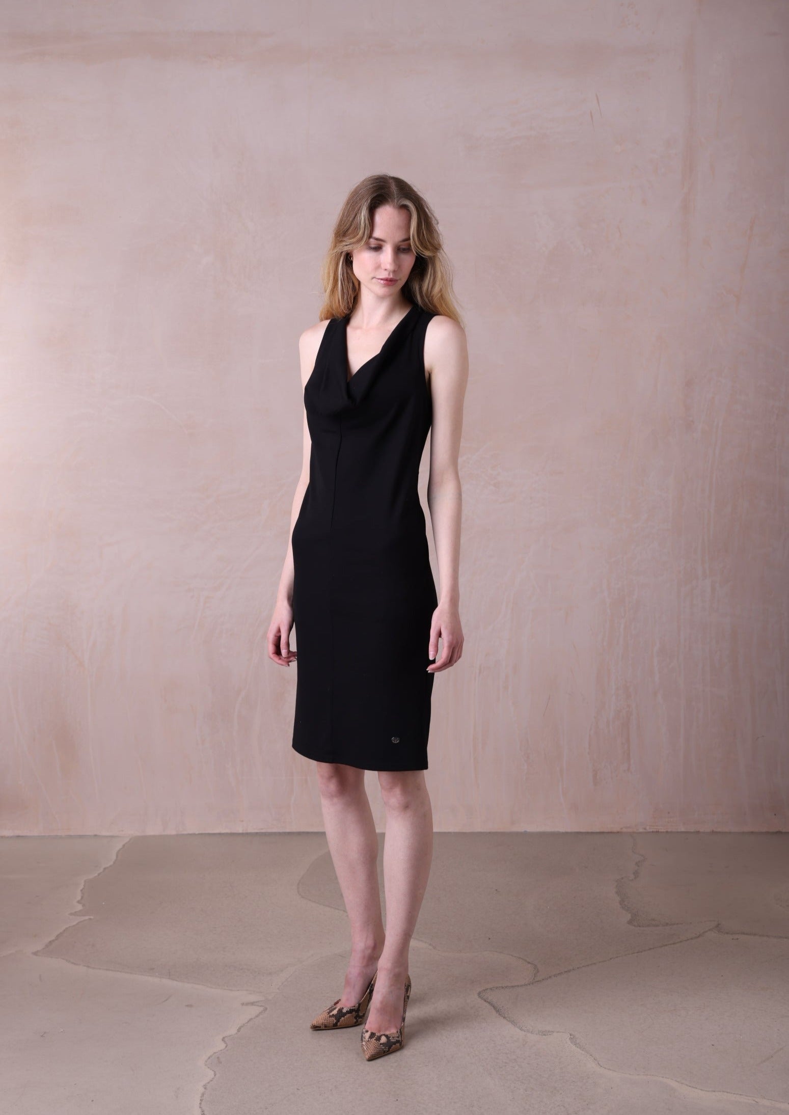 Sorrento Drape Neck Dress | Jersey Dress | Belinda Robertson